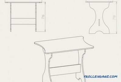 Kuchynský stôl Do-it-yourself - návod na výrobu, kreslenie a montážne schémy (video)
