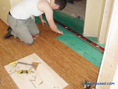 Ako položiť korkové podlahy - usporiadanie korkovej podlahy