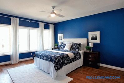Modrá farba v interiéri spálne - 50 príkladov a dizajnérske pravidlá