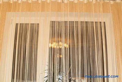 Bavlnené záclony v interiéri - odrody, výberové pravidlá, metódy zdobenia, foto