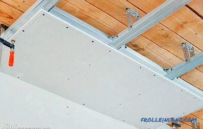 Ako na úrovni stropu sádrokartónu - vyrovnanie stropu sadrokartónu