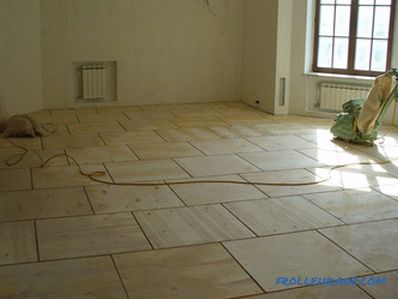 Vyrovnanie drevenej podlahy s preglejkou bez lag (foto)