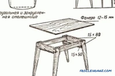 Kuchynský stôl Do-it-yourself - návod na výrobu, kreslenie a montážne schémy (video)