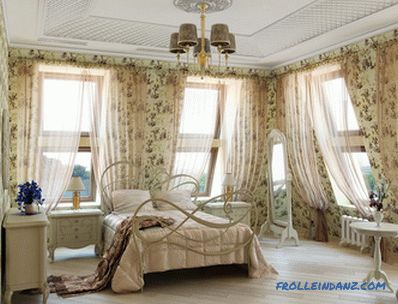 Provence štýl spálne interiéru