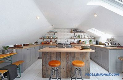 Kuchyňa v štýle podkrovia - 100 myšlienok interiéru s fotografiami