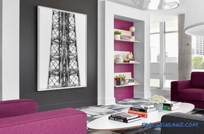 Fialová farba v interiéri a jeho kombinácia s inými farbami + fotografické príklady