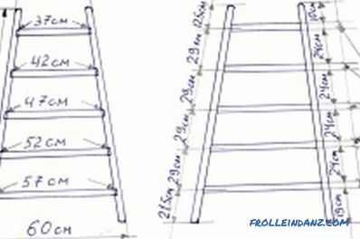 Drevený rebrík vlastnými rukami: funkcie práce