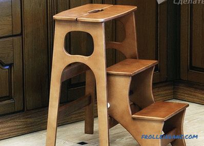 Vlastné výrobné funkcie pre barovú stoličku (+ fotografie, + kresby)